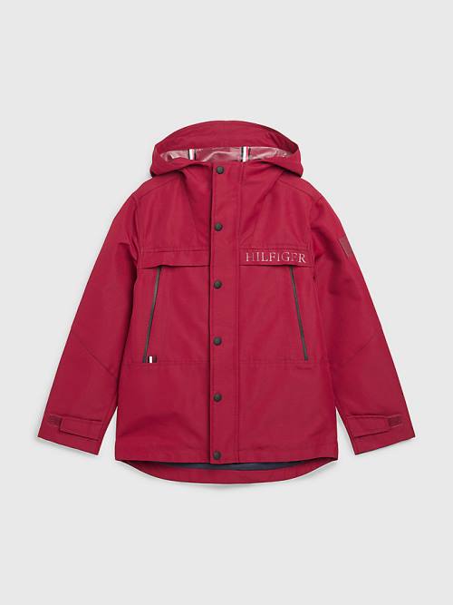 Tommy Hilfiger TH Tech Recycled Met Capuchon Parka Jassen Jongens Rood | TH964MVE