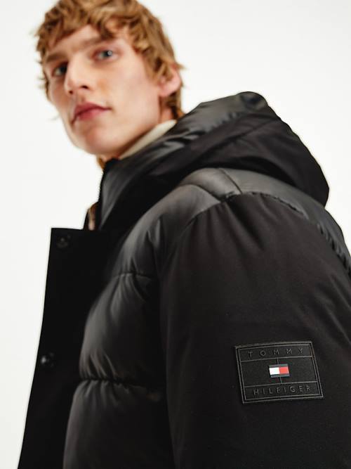 Tommy Hilfiger TH Warm Tech Filled Puffer Jassen Heren Zwart | TH781YWX