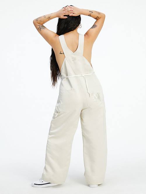 Tommy Hilfiger TOMMYXINDYA Satin Dungarees Jurken Dames Beige | TH540DBE