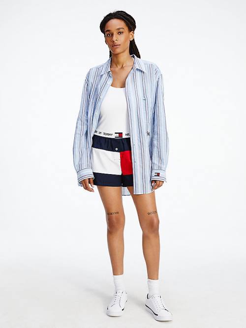 Tommy Hilfiger TOMMYXINDYA Stripe Overhemd Dames Blauw | TH798KDF