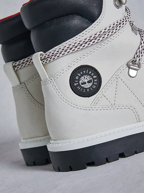 Tommy Hilfiger TOMMYXTIMBERLAND Waterdichte Cleated Wandelen Laarzen Dames Wit | TH068SJC