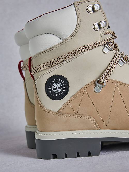 Tommy Hilfiger TOMMYXTIMBERLAND Waterdichte Cleated Wandelen Laarzen Dames Beige | TH471JFR