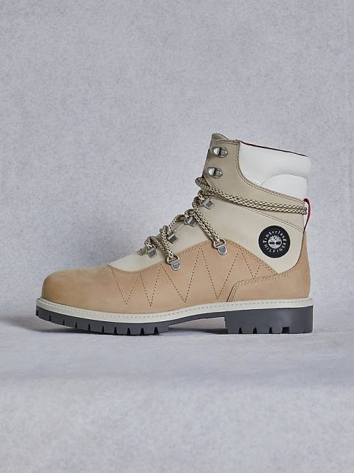 Tommy Hilfiger TOMMYXTIMBERLAND Waterdichte Cleated Wandelen Laarzen Dames Beige | TH471JFR