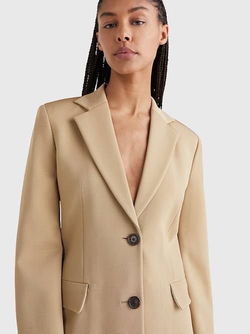 Tommy Hilfiger Tailored Single-Breasted Blazer Dames Khaki | TH829EMK