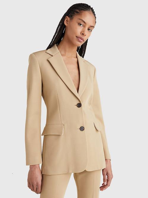 Tommy Hilfiger Tailored Single-Breasted Blazer Dames Khaki | TH829EMK