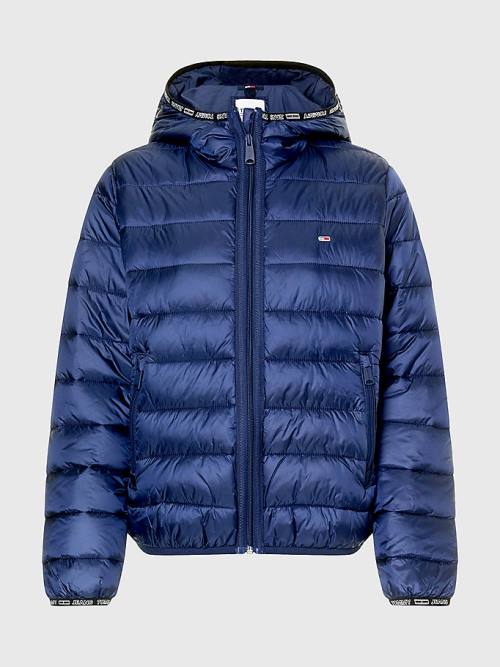 Tommy Hilfiger Tape Detail Quilted Met Capuchon Jassen Dames Blauw | TH429VDK