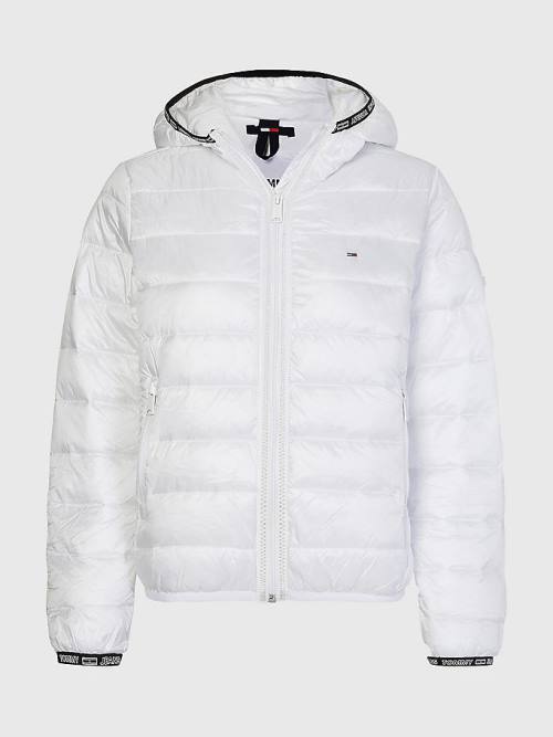 Tommy Hilfiger Tape Detail Quilted Met Capuchon Jassen Dames Wit | TH596VEY