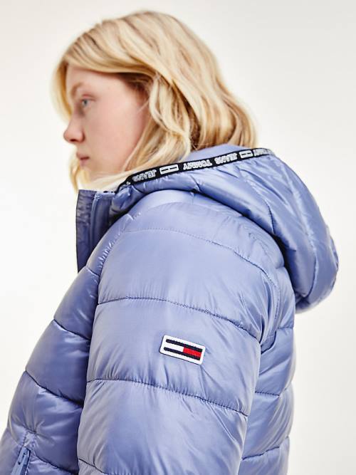 Tommy Hilfiger Tape Detail Quilted Met Capuchon Jassen Dames Paars | TH802SJA