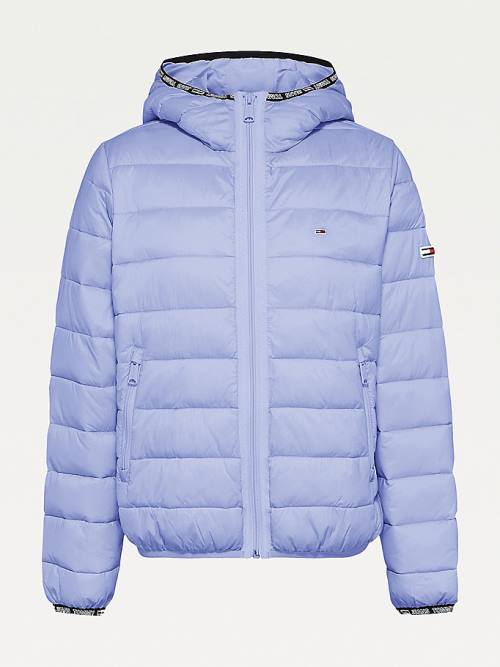 Tommy Hilfiger Tape Detail Quilted Met Capuchon Jassen Dames Paars | TH802SJA