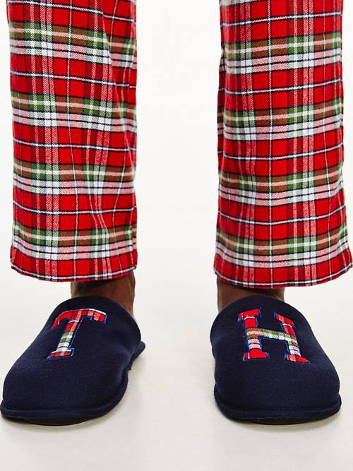 Tommy Hilfiger Tartan Flannel And Slippers Set Pyjamas Heren Blauw | TH426APD