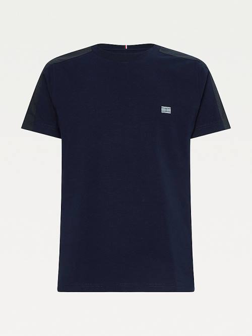 Tommy Hilfiger Tech Essential Mix Media T-shirts Heren Blauw | TH480LGW