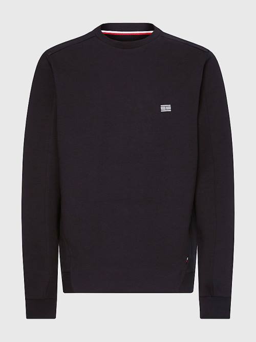 Tommy Hilfiger Tech Essentials Crew Neck Sweatshirts Heren Zwart | TH794OAK