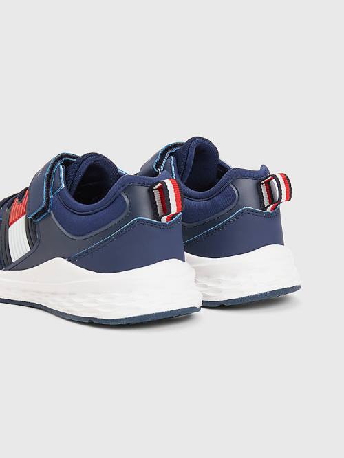 Tommy Hilfiger Textured Flag Mesh Panel Sneakers Jongens Blauw | TH234FSN