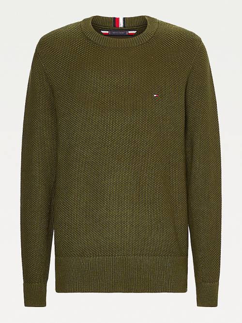 Tommy Hilfiger Textured Relaxed Fit Jumper Truien Heren Bruin | TH360ZAR