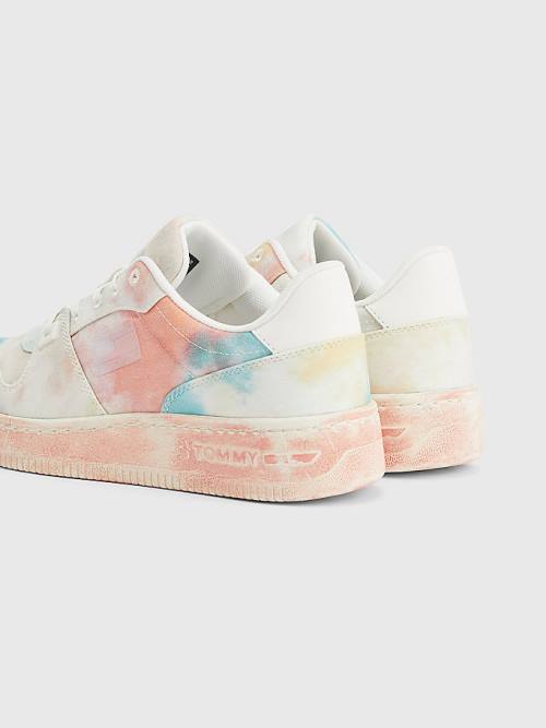 Tommy Hilfiger Tie-Dye Cupsole Basket Sneakers Dames Oranje | TH796IRB