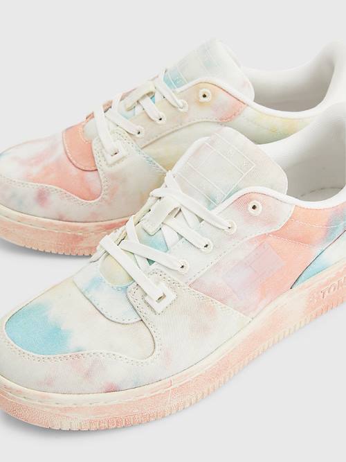 Tommy Hilfiger Tie-Dye Cupsole Basket Sneakers Dames Oranje | TH796IRB