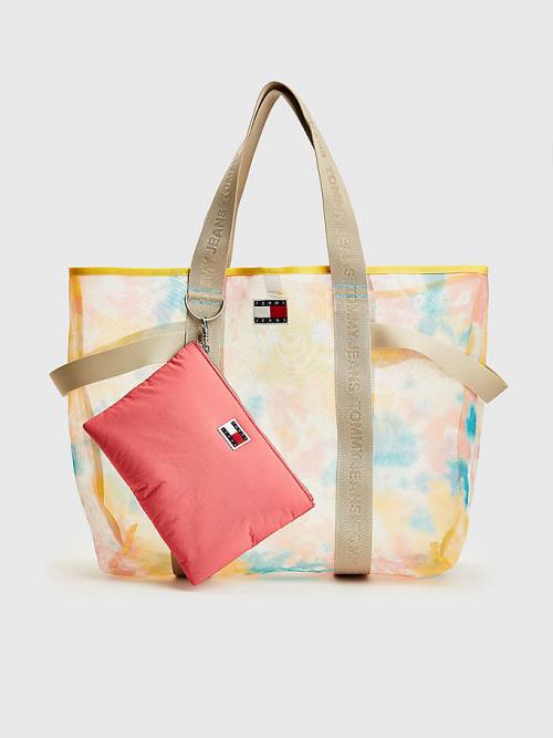 Tommy Hilfiger Tie-Dye Mesh Weekender Tote Tassen Dames Wit | TH459IPM