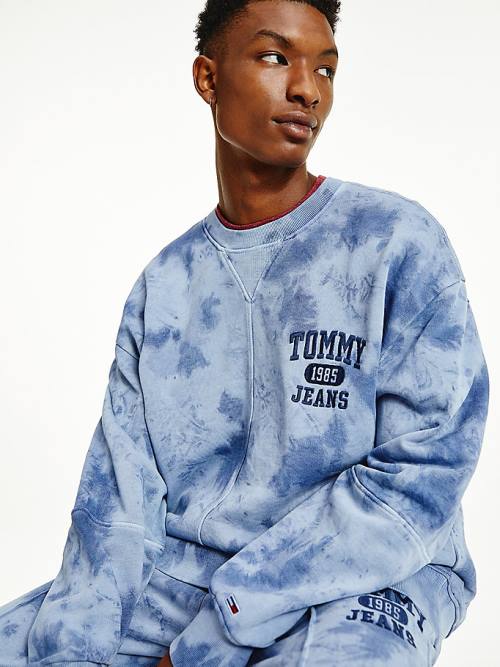 Tommy Hilfiger Tie-Dye Relaxed Fit Sweatshirts Heren Blauw | TH428JWO