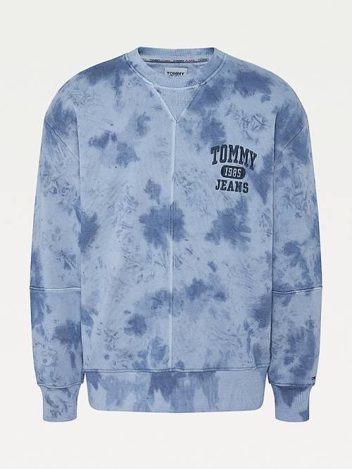 Tommy Hilfiger Tie-Dye Relaxed Fit Sweatshirts Heren Blauw | TH428JWO