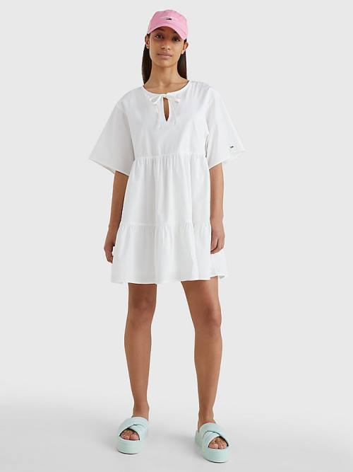 Tommy Hilfiger Tiered Kaftan Jurken Dames Wit | TH458UAR