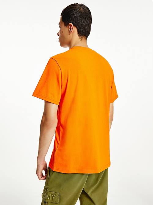 Tommy Hilfiger Timeless Signature Logo T-shirts Heren Oranje | TH065IJY