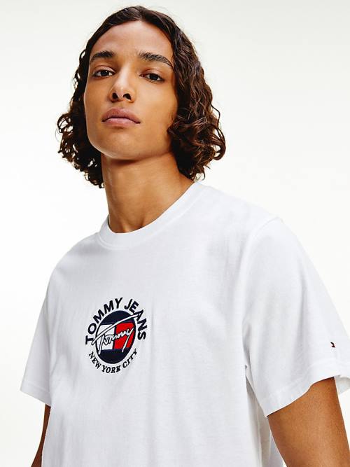 Tommy Hilfiger Timeless Signature Logo T-shirts Heren Wit | TH098UQW