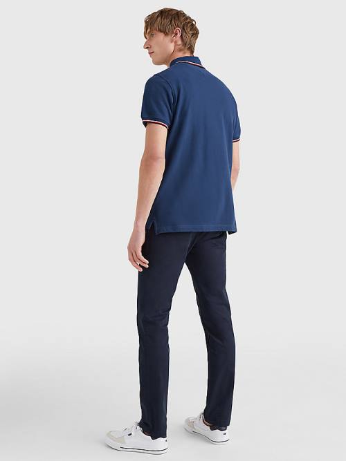 Tommy Hilfiger Tipped Slim Fit Poloshirt Heren Blauw | TH497CPR