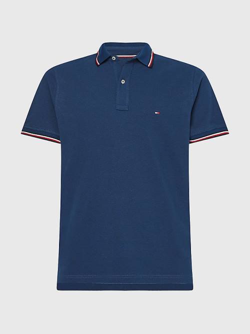 Tommy Hilfiger Tipped Slim Fit Poloshirt Heren Blauw | TH497CPR