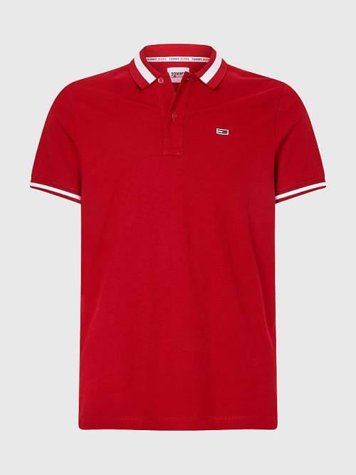 Tommy Hilfiger Tipped Stretch Slim Fit Poloshirt Heren Rood | TH752REL