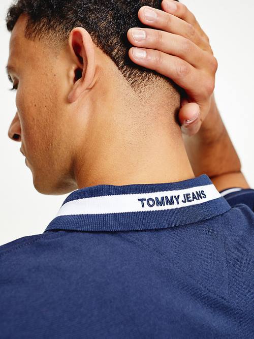 Tommy Hilfiger Tipped Stretch Slim Fit Poloshirt Heren Blauw | TH813MLA