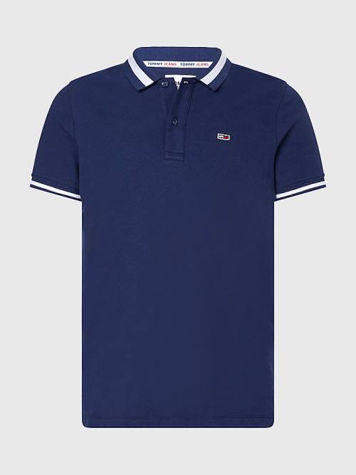 Tommy Hilfiger Tipped Stretch Slim Fit Poloshirt Heren Blauw | TH813MLA