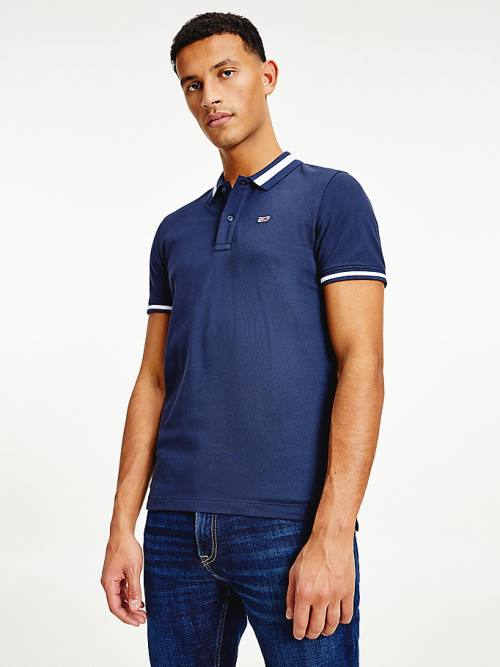 Tommy Hilfiger Tipped Stretch Slim Fit Poloshirt Heren Blauw | TH813MLA