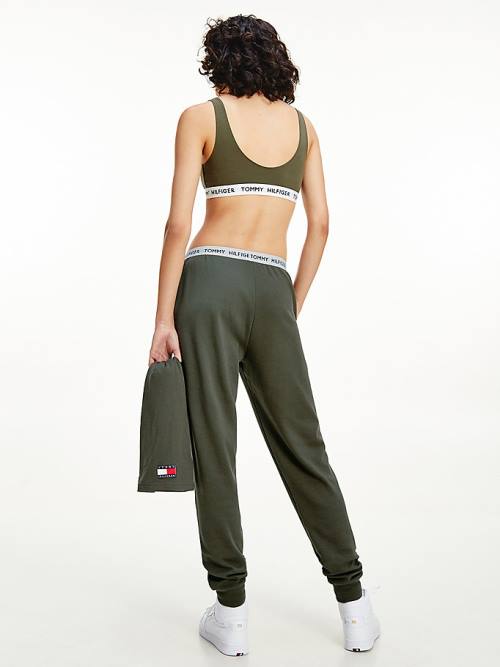 Tommy Hilfiger Tommy 85 Logo Waistband Joggers Broek Dames Khaki | TH094PLE