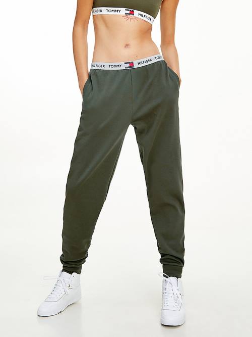 Tommy Hilfiger Tommy 85 Logo Waistband Joggers Broek Dames Khaki | TH094PLE