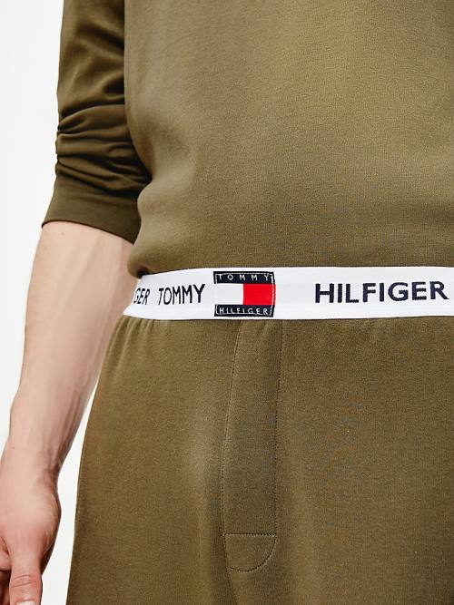 Tommy Hilfiger Tommy 85 Logo Waistband Stretch Joggers Pyjamas Heren Khaki | TH468SPA