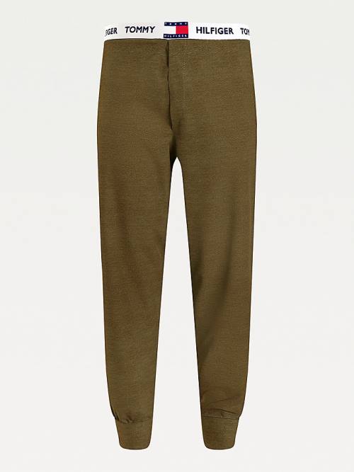 Tommy Hilfiger Tommy 85 Logo Waistband Stretch Joggers Pyjamas Heren Khaki | TH468SPA