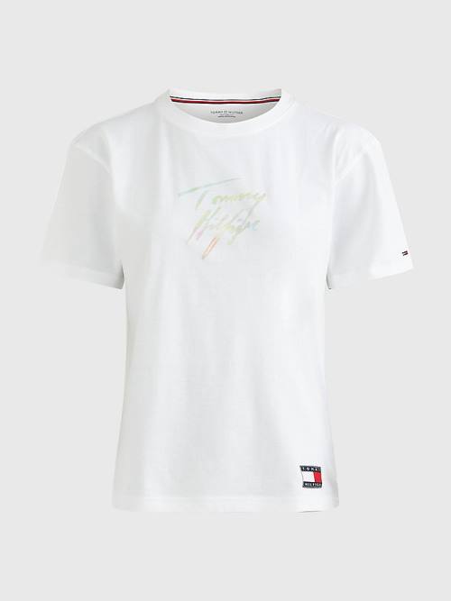 Tommy Hilfiger Tommy 85 Pastel Logo T-shirts Dames Wit | TH082CHQ