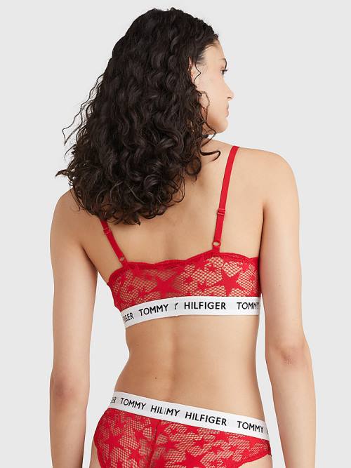 Tommy Hilfiger Tommy 85 Star Kanten Non-Wired Push-Up Bra Ondergoed Dames Rood | TH493RPK