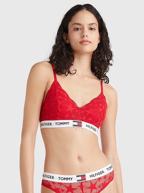 Tommy Hilfiger Tommy 85 Star Kanten Non-Wired Push-Up Bra Ondergoed Dames Rood | TH493RPK