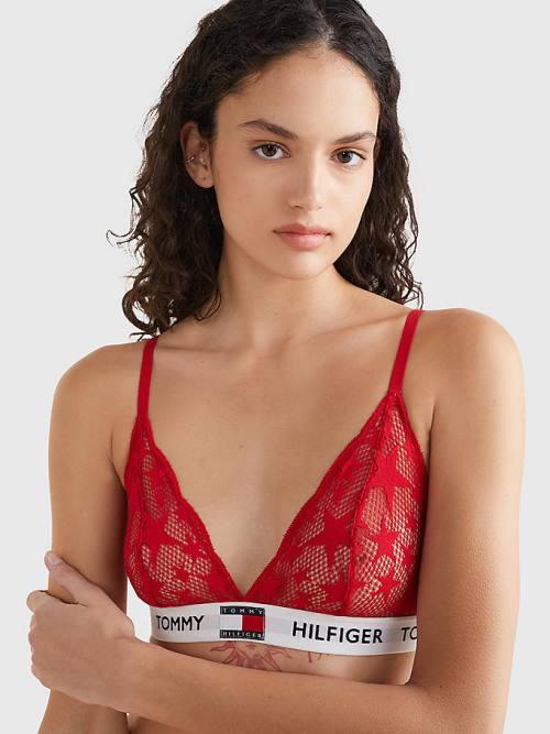 Tommy Hilfiger Tommy 85 Star Kanten Triangle Bra Ondergoed Dames Rood | TH682PRI