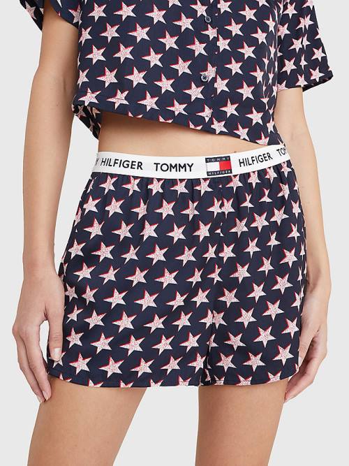 Tommy Hilfiger Tommy 85 Star Print Logo Waistband Shorts Pyjamas Dames Beige | TH351DUG