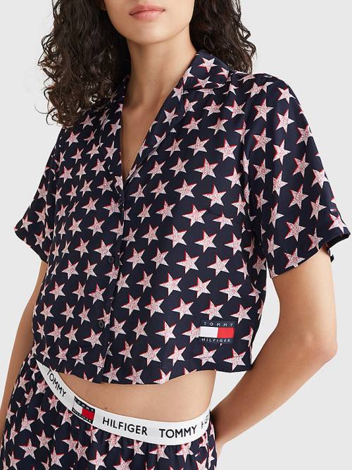 Tommy Hilfiger Tommy 85 Star Print Shirt Pyjamas Dames Beige | TH156RUZ