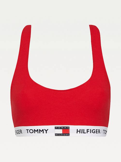 Tommy Hilfiger Tommy 85 Stretch Katoenen Logo Bralette Ondergoed Dames Rood | TH203PML