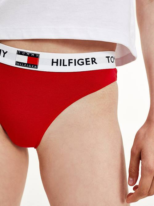 Tommy Hilfiger Tommy 85 Stretch Katoenen Logo Briefs Ondergoed Dames Rood | TH230PMS