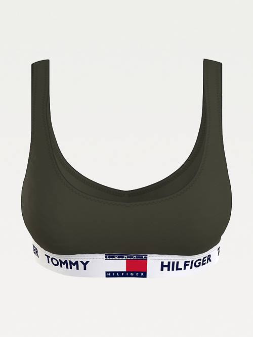 Tommy Hilfiger Tommy 85 Stretch Katoenen Logo Bralette Ondergoed Dames Khaki | TH346QOX