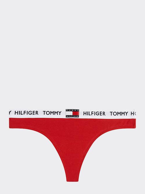 Tommy Hilfiger Tommy 85 Stretch Katoenen Logo String Ondergoed Dames Rood | TH621SKD