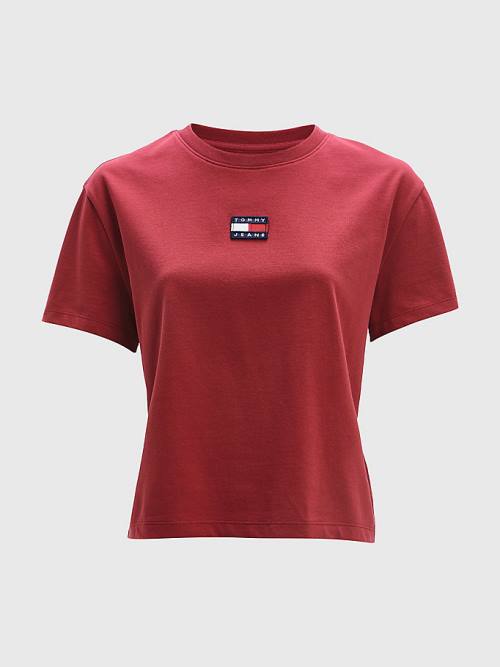 Tommy Hilfiger Tommy Badge Crew Neck T-shirts Dames Rood | TH025XZO