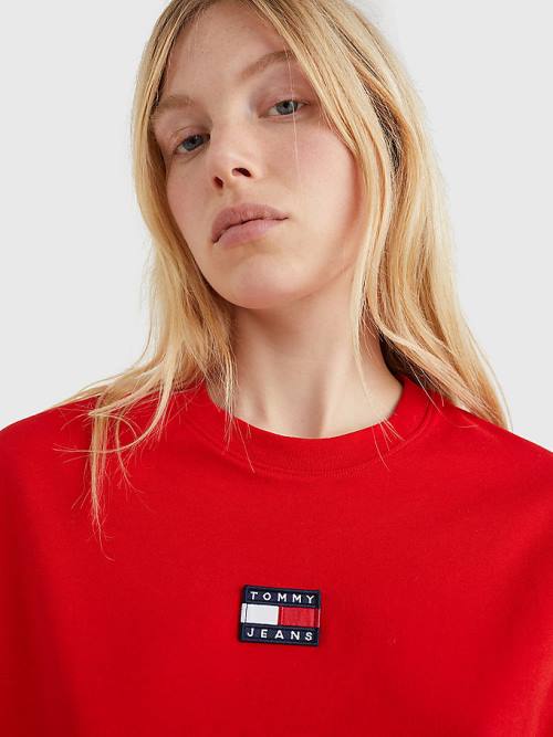 Tommy Hilfiger Tommy Badge Crew Neck T-shirts Dames Rood | TH194JOY