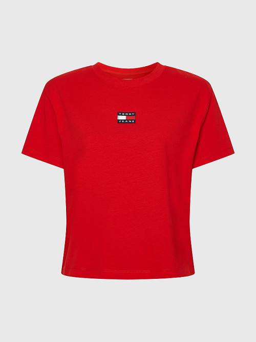 Tommy Hilfiger Tommy Badge Crew Neck T-shirts Dames Rood | TH194JOY