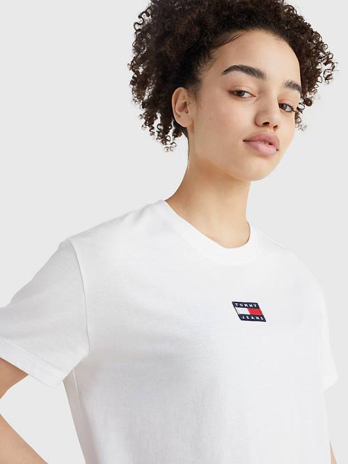 Tommy Hilfiger Tommy Badge Crew Neck T-shirts Dames Wit | TH731HTC